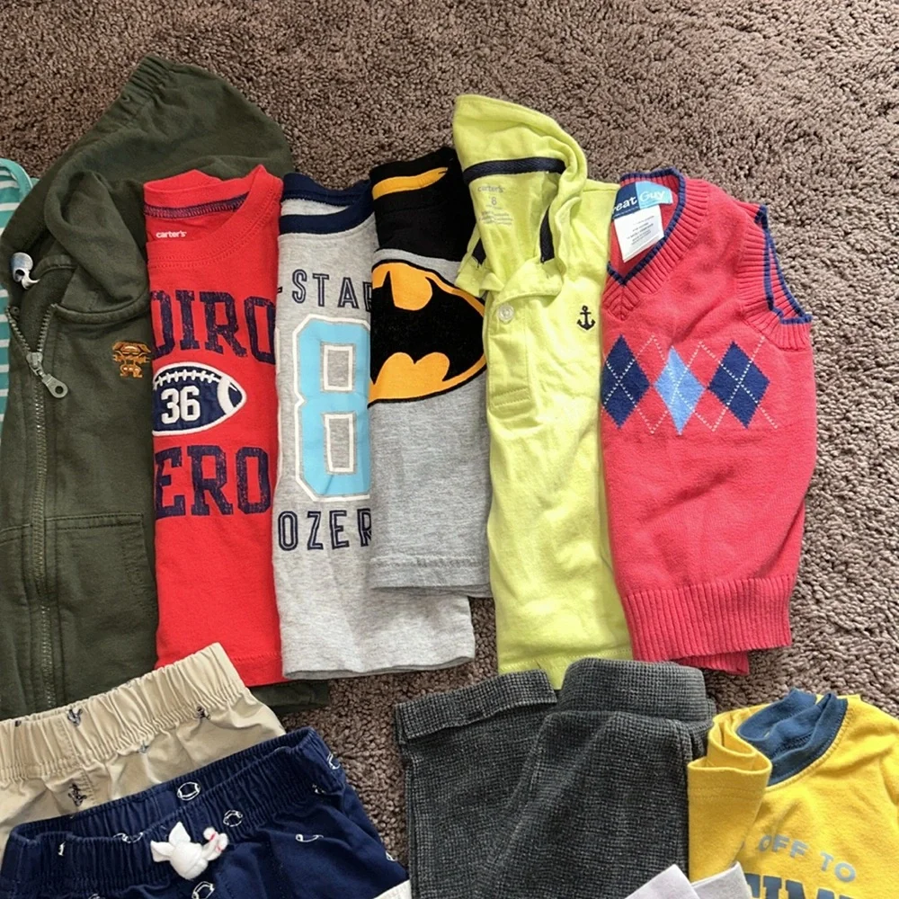 Babyboy 18m spring & summer romper, shirts, shorts, pjs bundle!